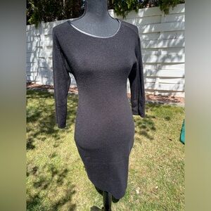 Anne Klein Black Knitted Long Sleeve Dress